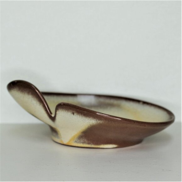 Frankoma Pottery Trinket Dish / Ashtray, Desert Gold, Original Label Mid Century - Picture 3 of 6